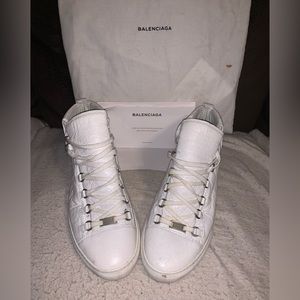 White high top men’s balenciaga size 12 us shoe